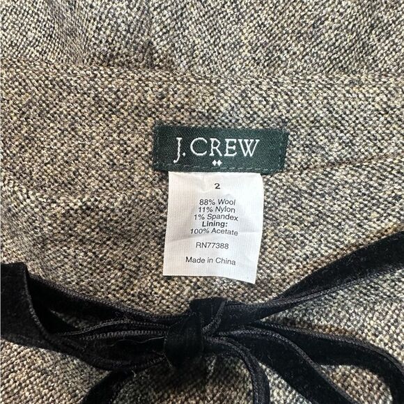 J. Crew Factory Wool Blend Flare Skirt with Velvet Accent Belt Size 2 - Picture 11 of 11